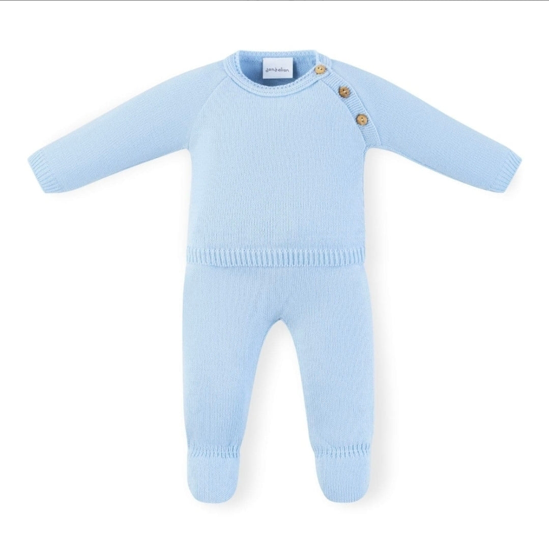 Baby Boys Blue Personalised Knitted 2 Piece Set