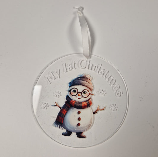 Baby's 1st Christmas Snowman Disc Gift