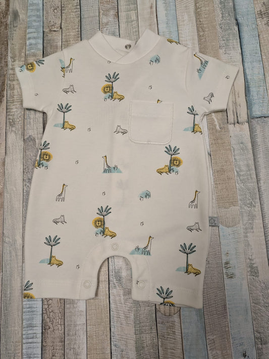 Nana's Special Buys Unisex Baby Cream Zoo Animal Design Romper