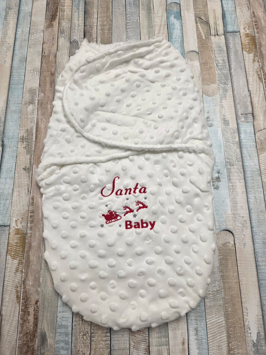 Unisex Santa Baby Santa And Reindeer Sleigh Dimple Swaddle