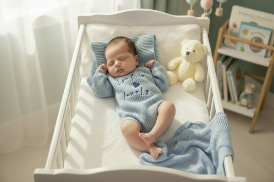 Baby Boys Blue Isn't He Lovely Long Sleeved Romper