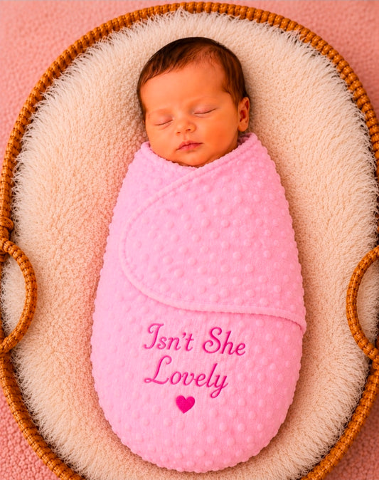 Baby Girls Pink Dimple Isn't She Lovely Swaddle