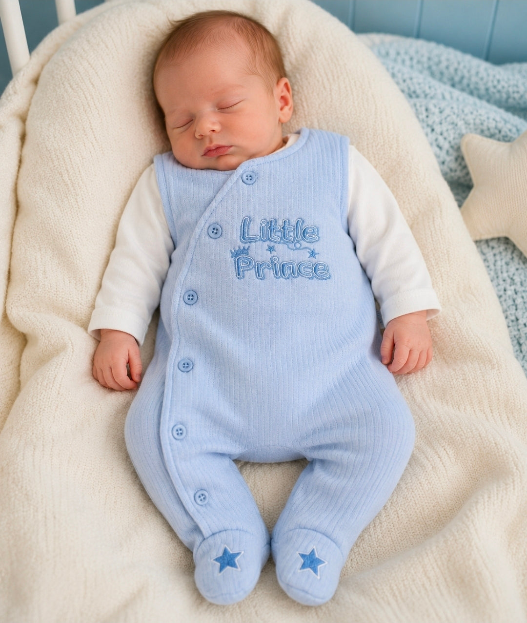 Baby Boys Prince 2 Piece Dungaree Set