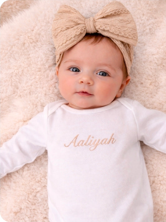 Baby Girls Beige Cable Knit Headband