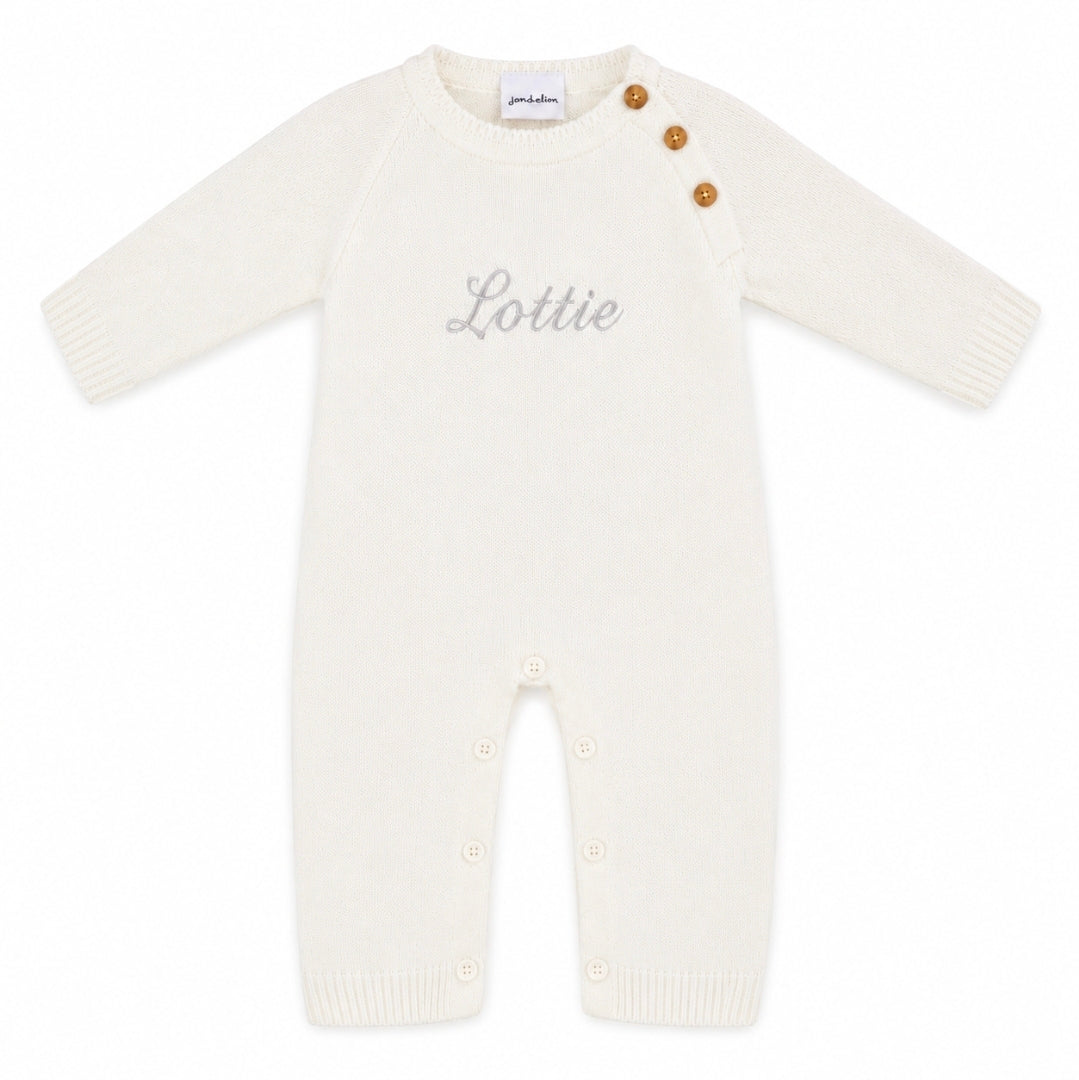 Baby Unisex White Personalised All in one Footless Romper