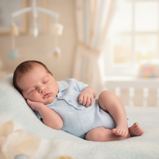 Baby boys Blue Diamond Design Romper