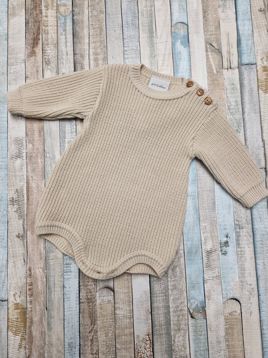 Nana's Special Buys Beige Chunky Knit Romper
