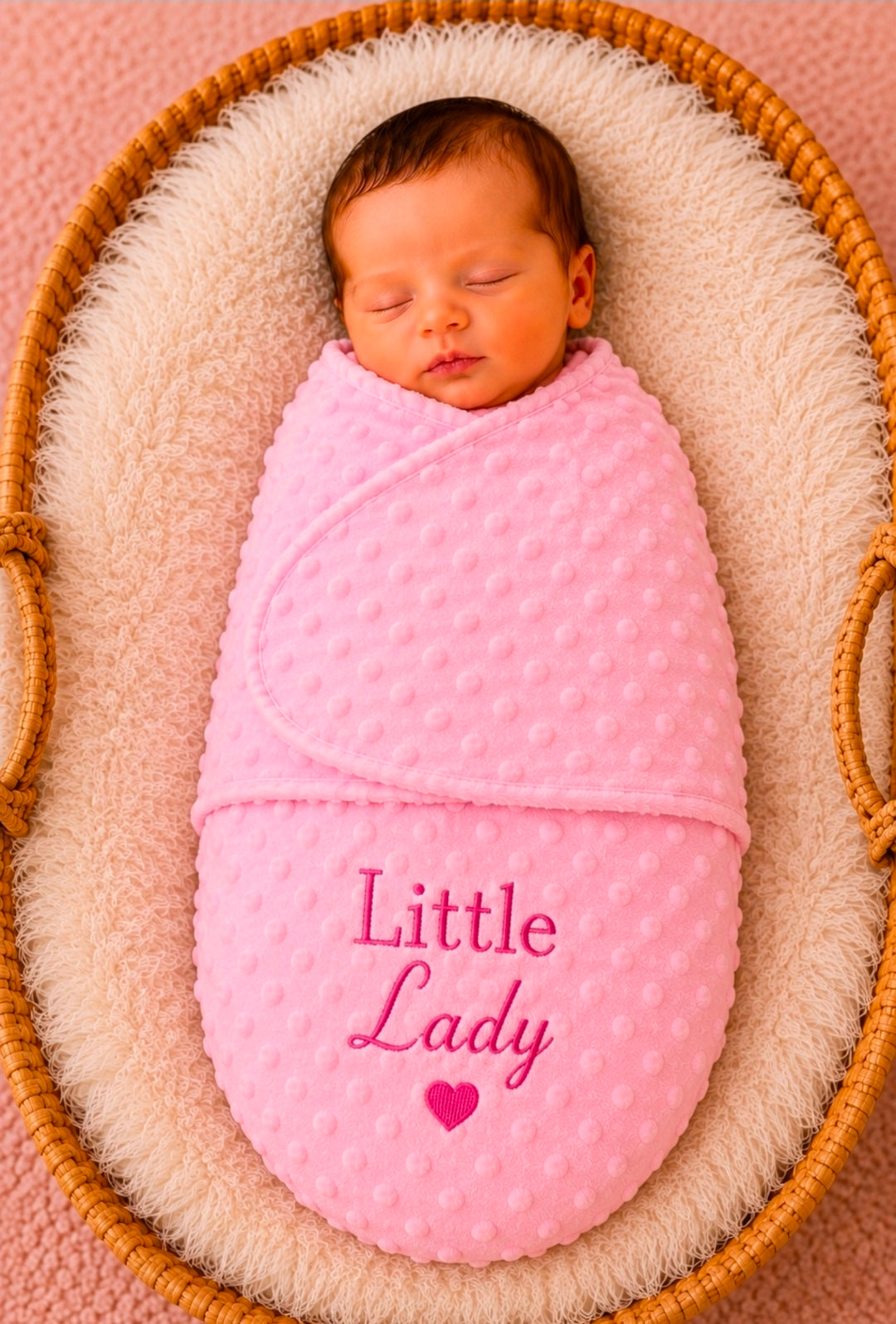 Baby Girls Pink Little Lady Dimple Swaddle