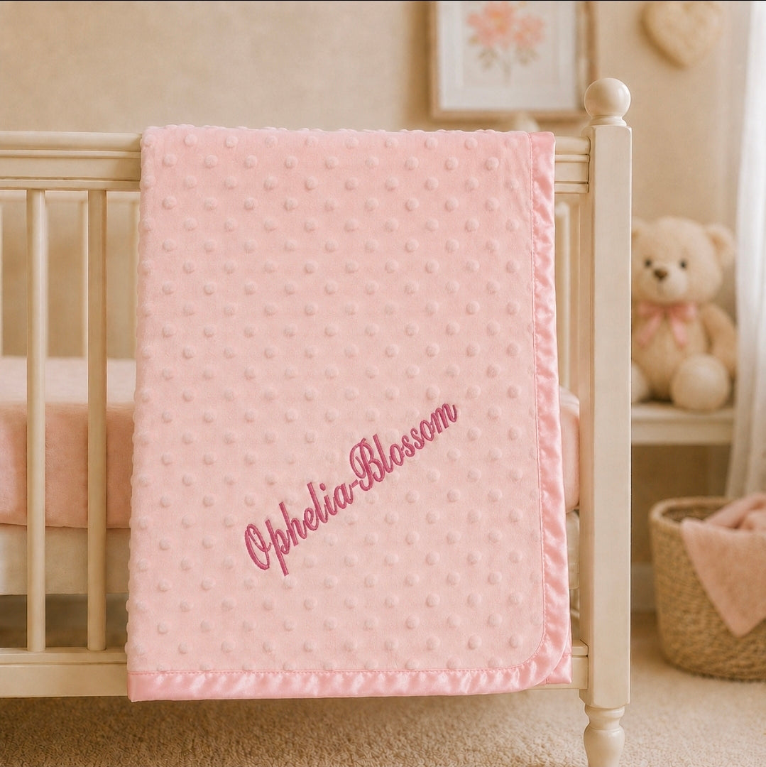 Personalised Dimple Embossed Baby Wrap/Blanket