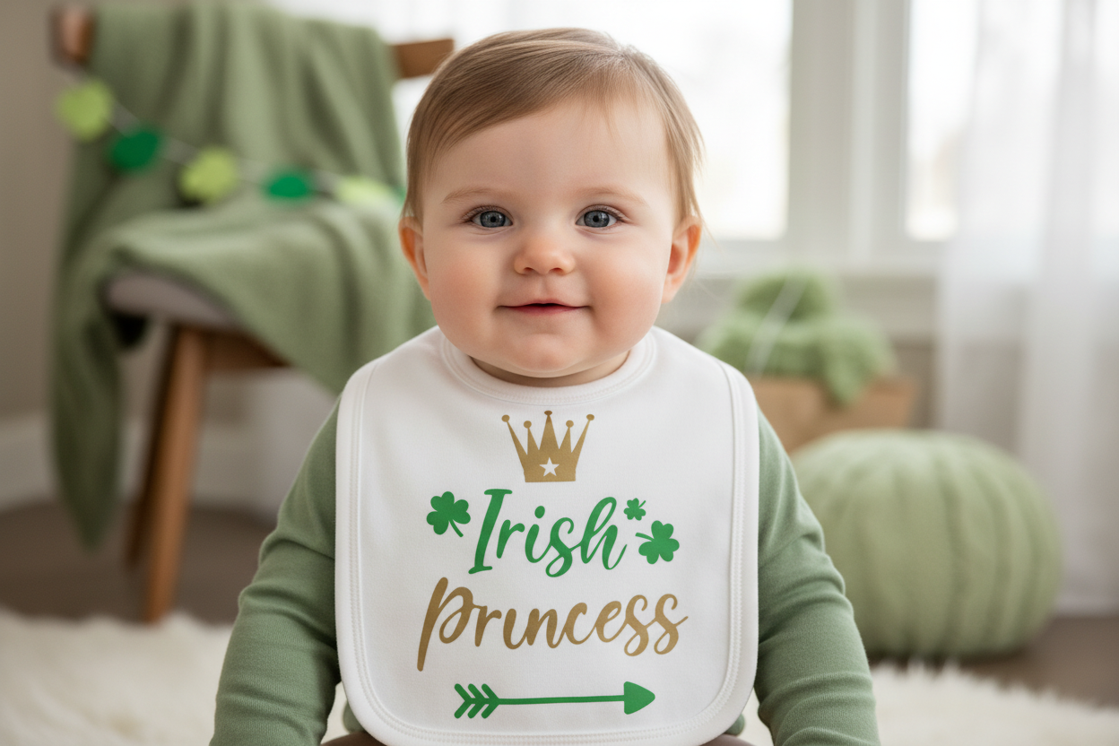 Baby Girls Printed Irish Princess Bib