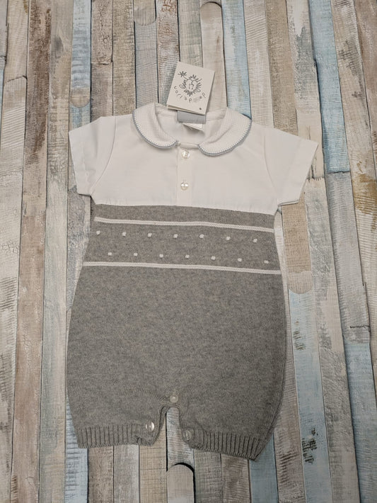 Nana's Special Buys Grey And White Knitted Romper