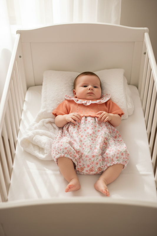 Nana's Special Buys Coral Half Knitted Romper