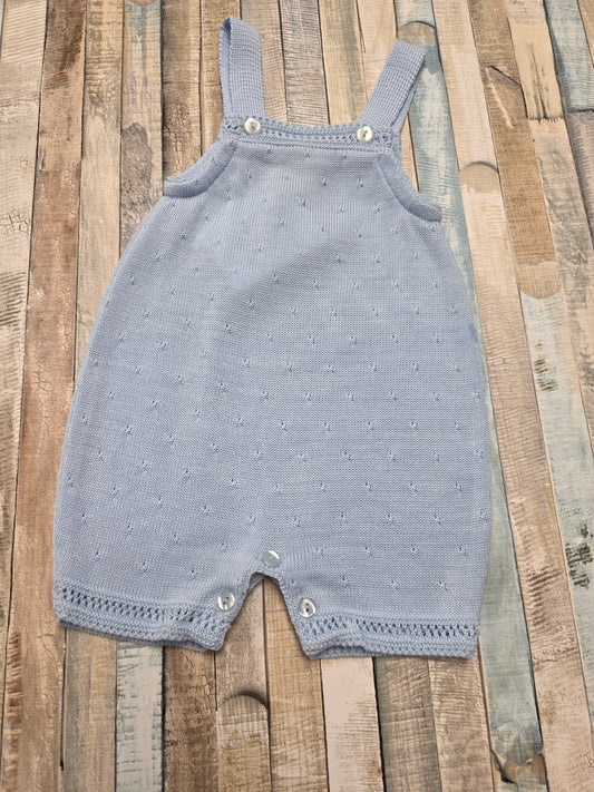 Nana B Special Buys Baby Boys Blue Knitted Romper Dungaree
