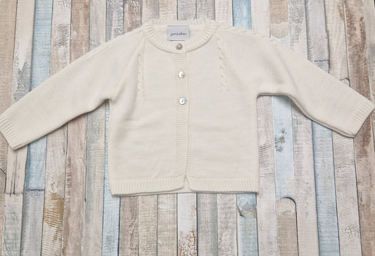 Nana's Special Buys White Cable Cardigan