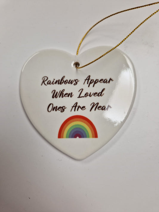 Ceramic Rainbow Hearts With Gift Bag