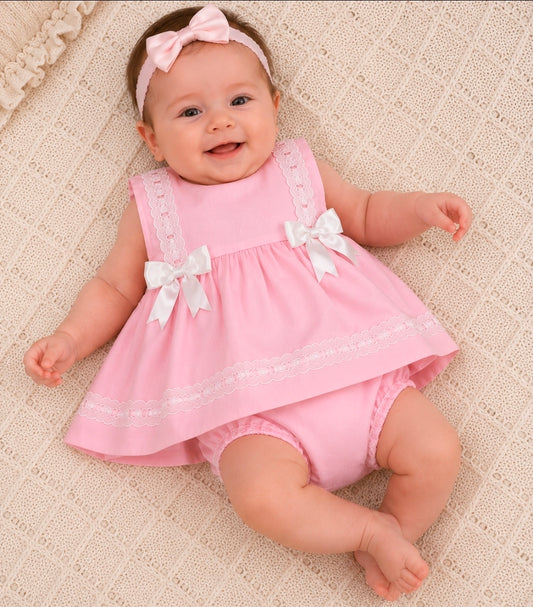 Baby Girls Pink Sleeveless Dress & Pants