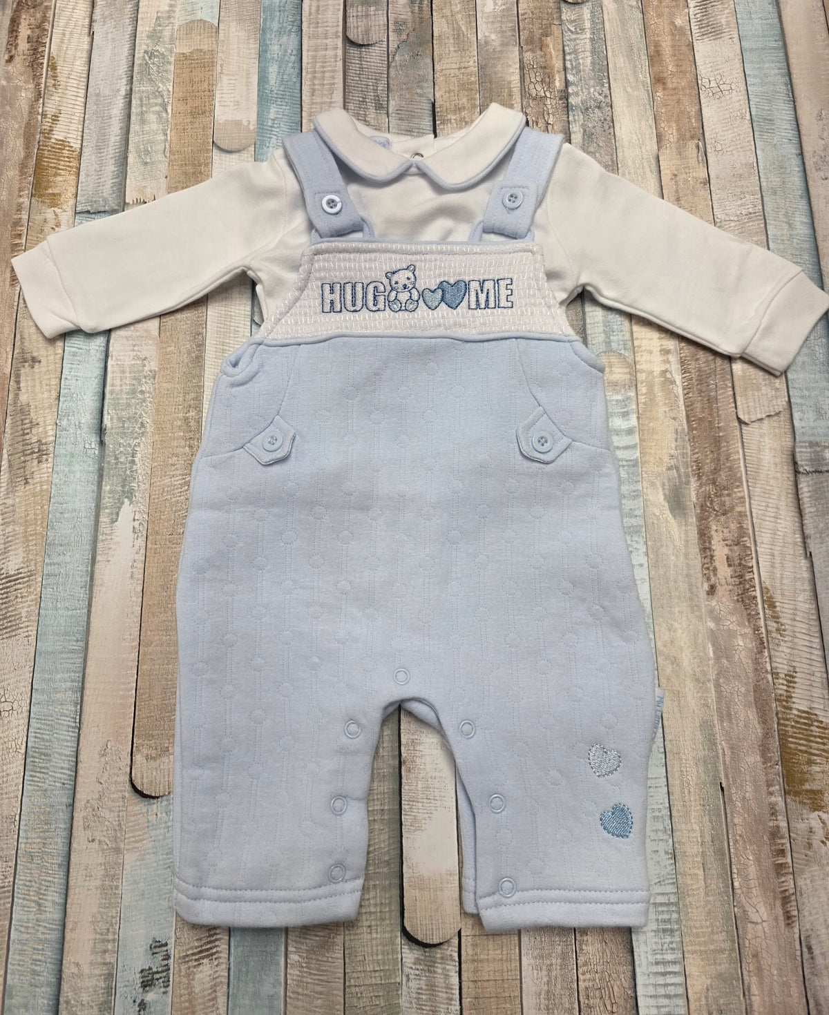 Baby Boys Blue Hug Me Dungaree Set