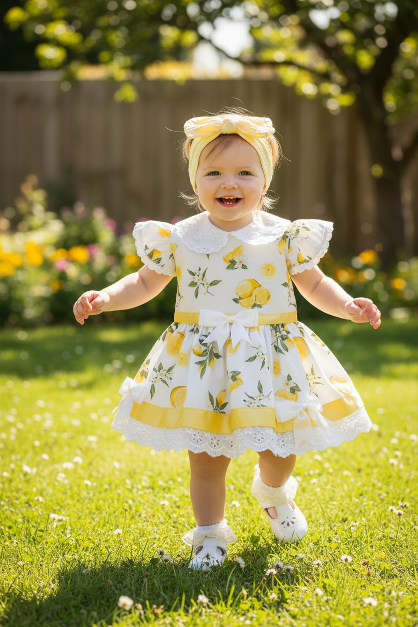 Baby Girls Lemon Short Sleeved Dress