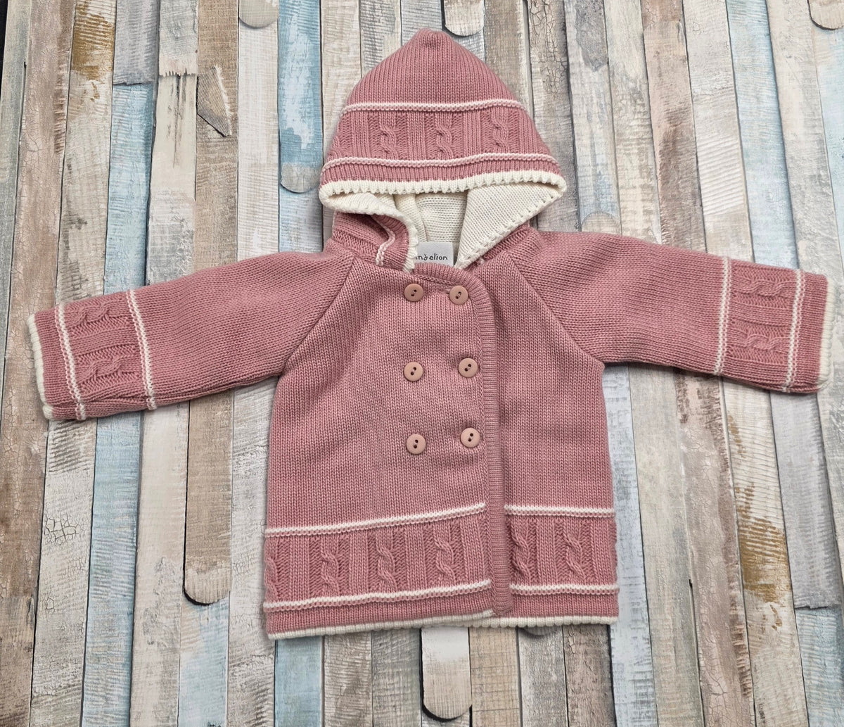 Baby Girls Dusky Pink Hooded Pram Coat