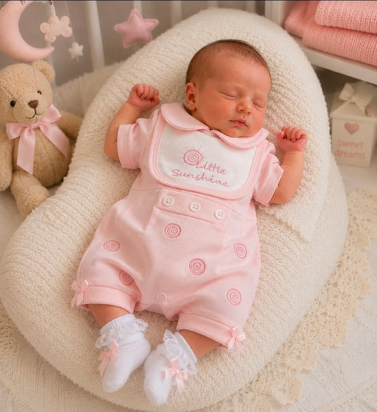 Premature Baby Girls Pink Little Sunshine Romper