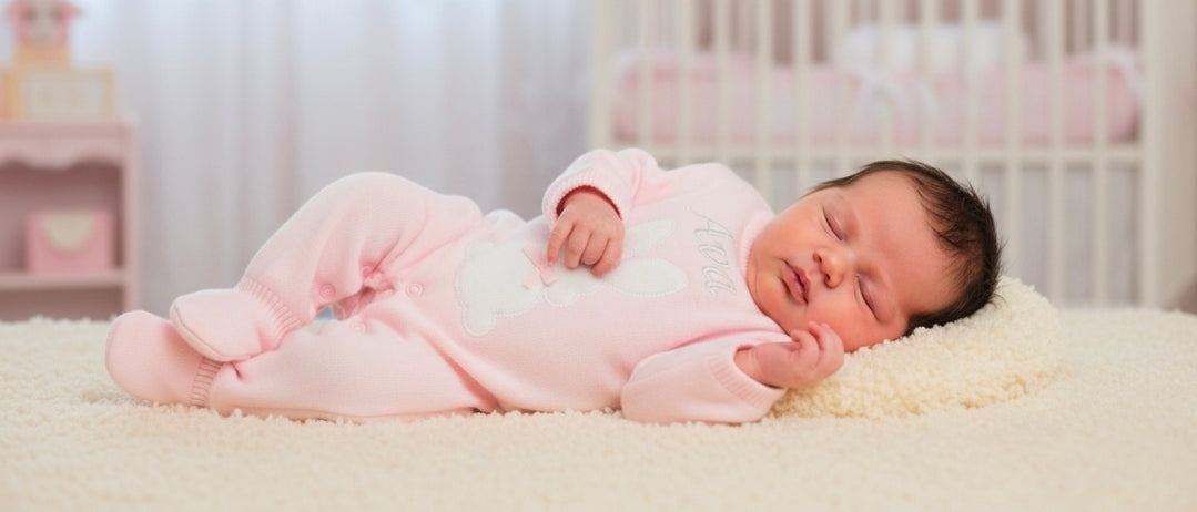 Baby Girls Pink Knitted Bobtail Onesie