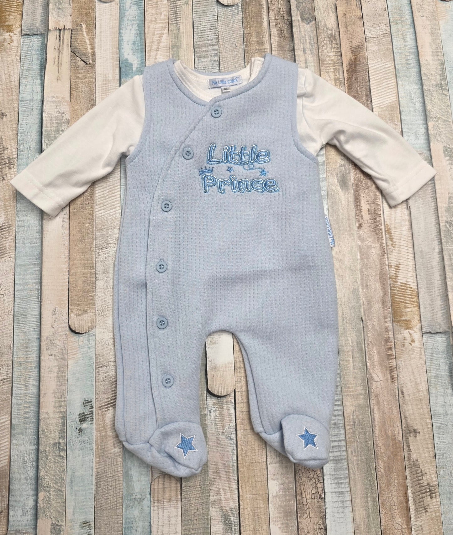 Baby Boys Prince 2 Piece Dungaree Set