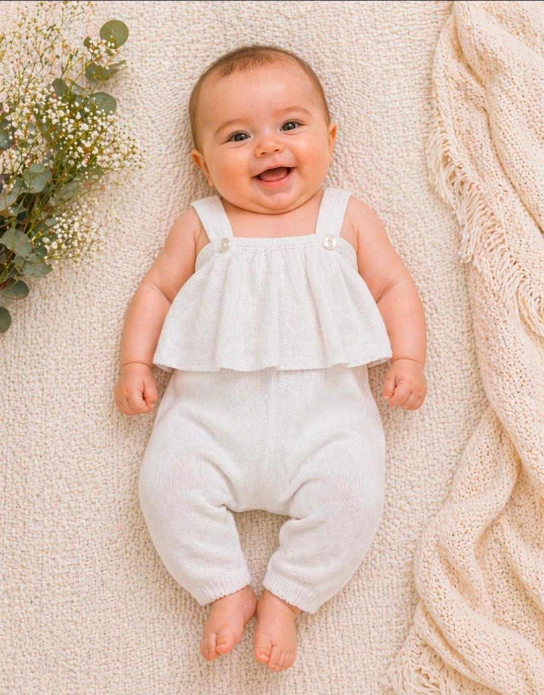Nana 's Special Buys Baby Girls Dungaree with Frill to Front