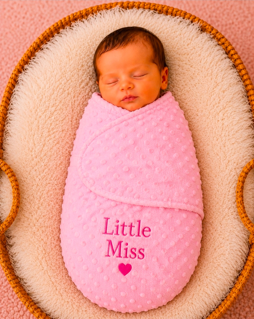 Baby Girls Pink Little Miss Dimple Swaddle