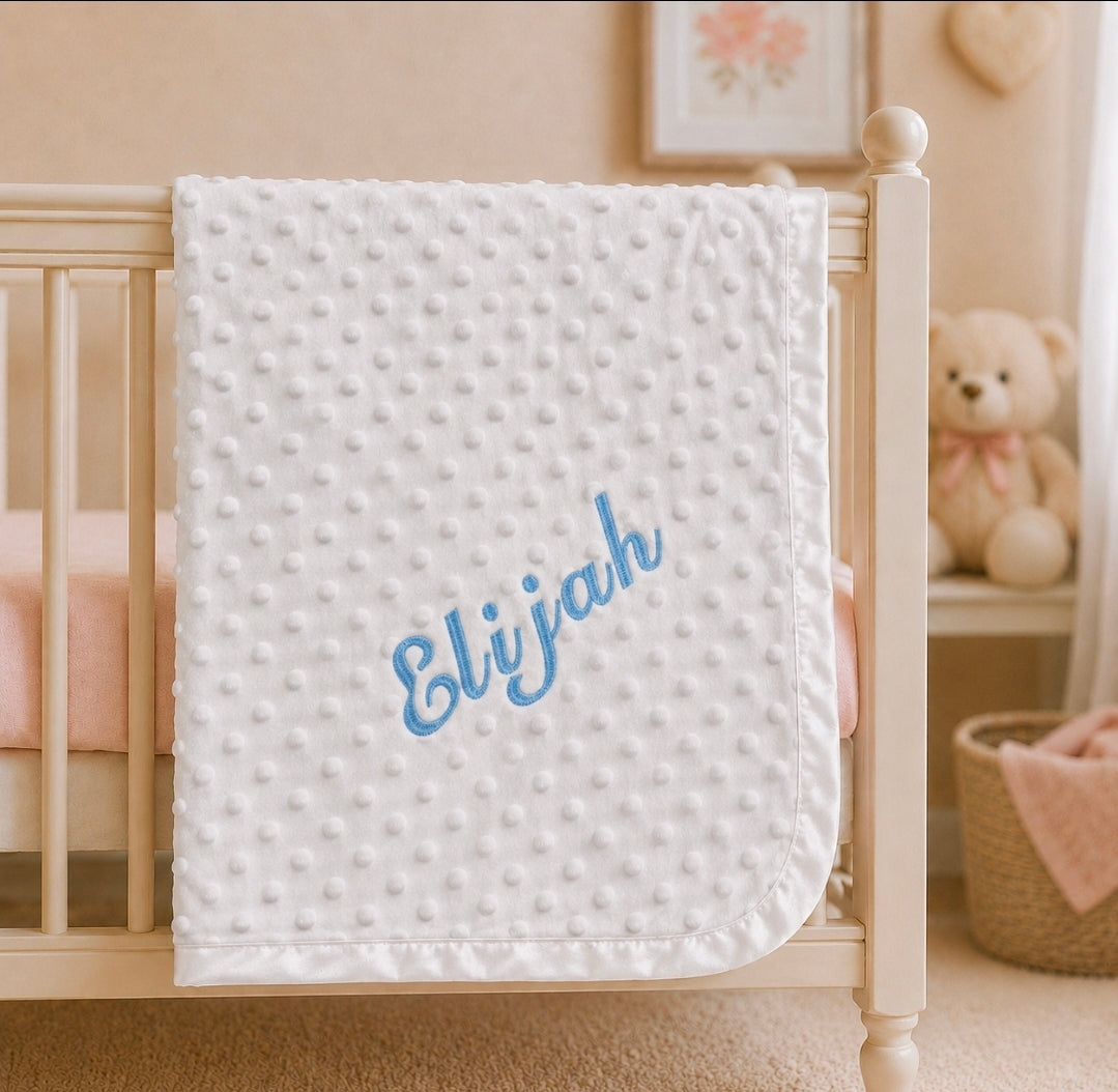 Personalised Dimple Embossed Baby Wrap/Blanket