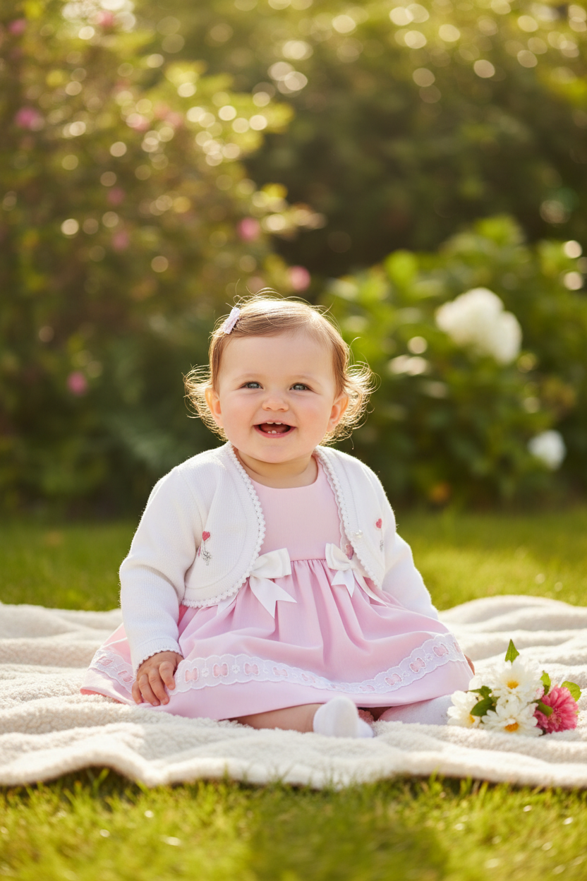 Baby Girls Pink Sleeveless Dress & Pants