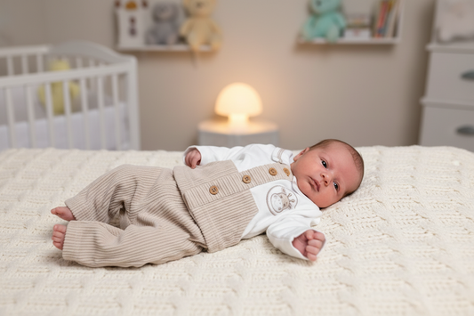 Premature Baby Beige And Cream 2 Piece Giraffe Set