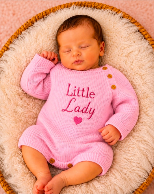 Baby Girls Pink Little Lady Romper