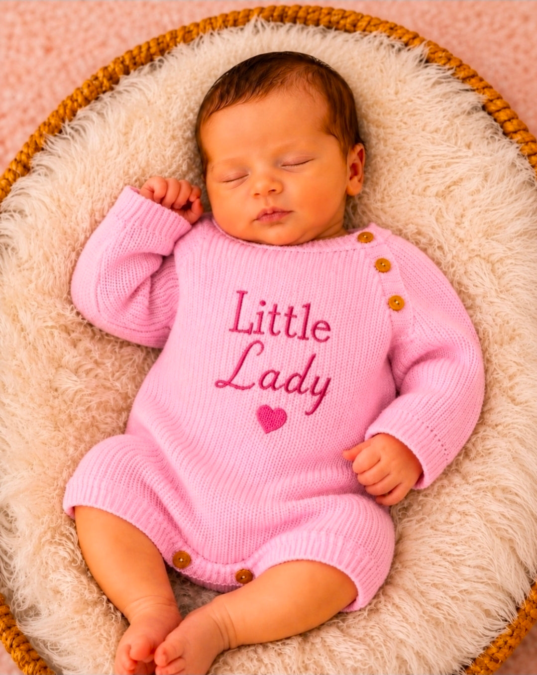 Baby Girls Pink Little Lady Romper