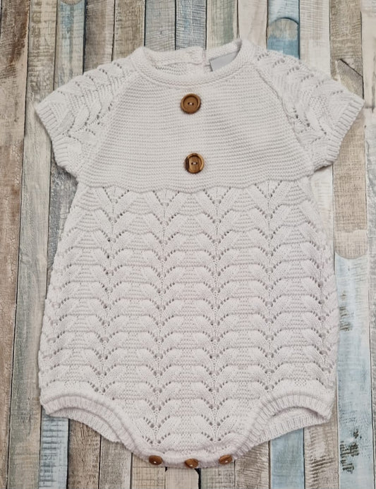 Nana's Special Buys Baby Girls White Knitted Romper