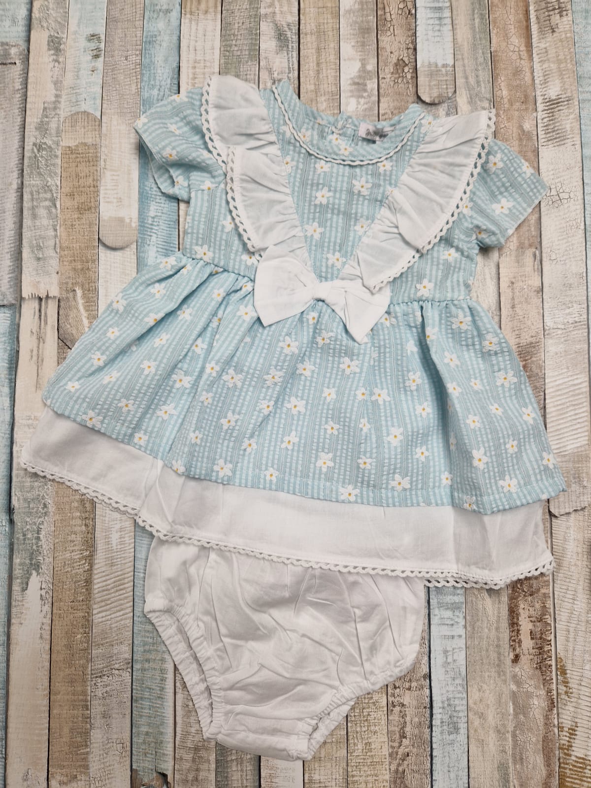 Baby Girls Sage Green Flower Dress And Pants