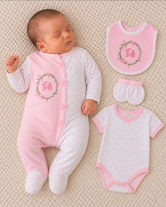 Baby Girls 4 Piece Elephant Design Gift Set
