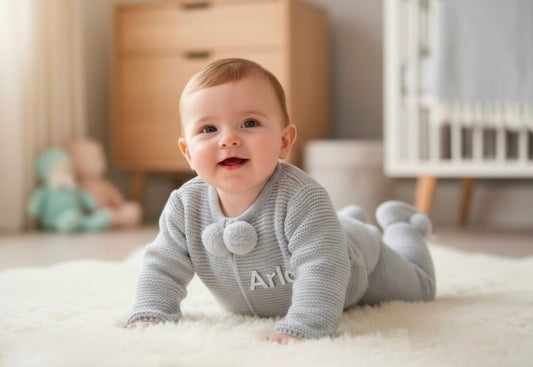 Nana's Special Buys Personalised Pebble Grey Pom Pom Set