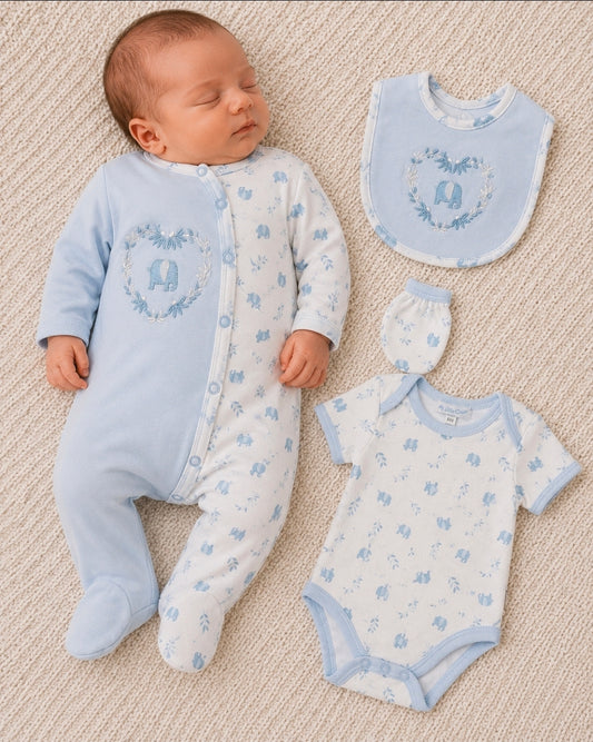 Baby Boys 4 Piece Elephant Design Set