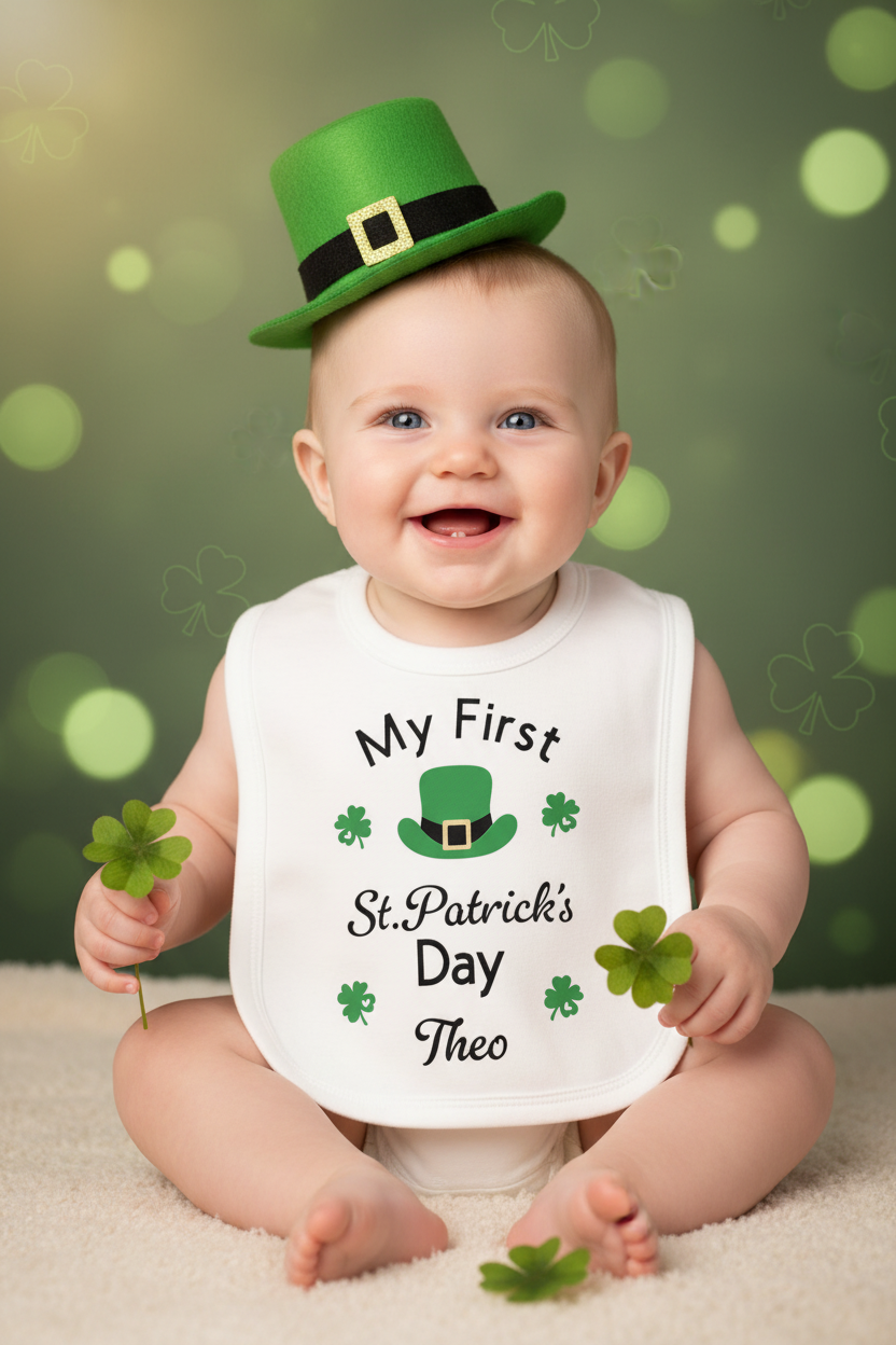 Baby Personalised My First St Patrick Day Bib