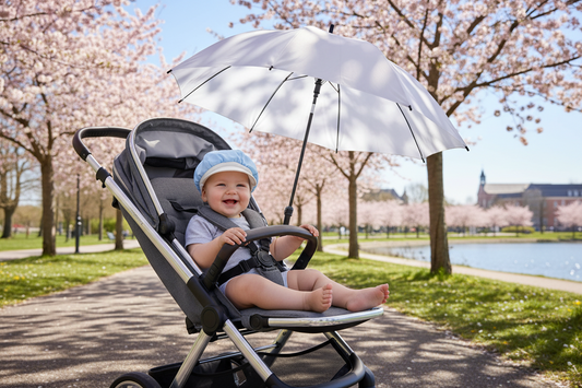 Baby Boys Blue And White  Baker Boy Style Sun Cap
