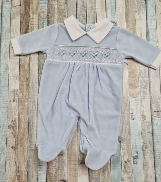 Nana B Special Buys Baby Boys Velour Dinosaur Sleepsuit