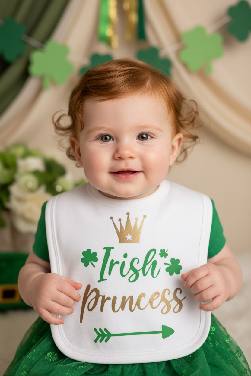Baby Girls Printed Irish Princess Bib