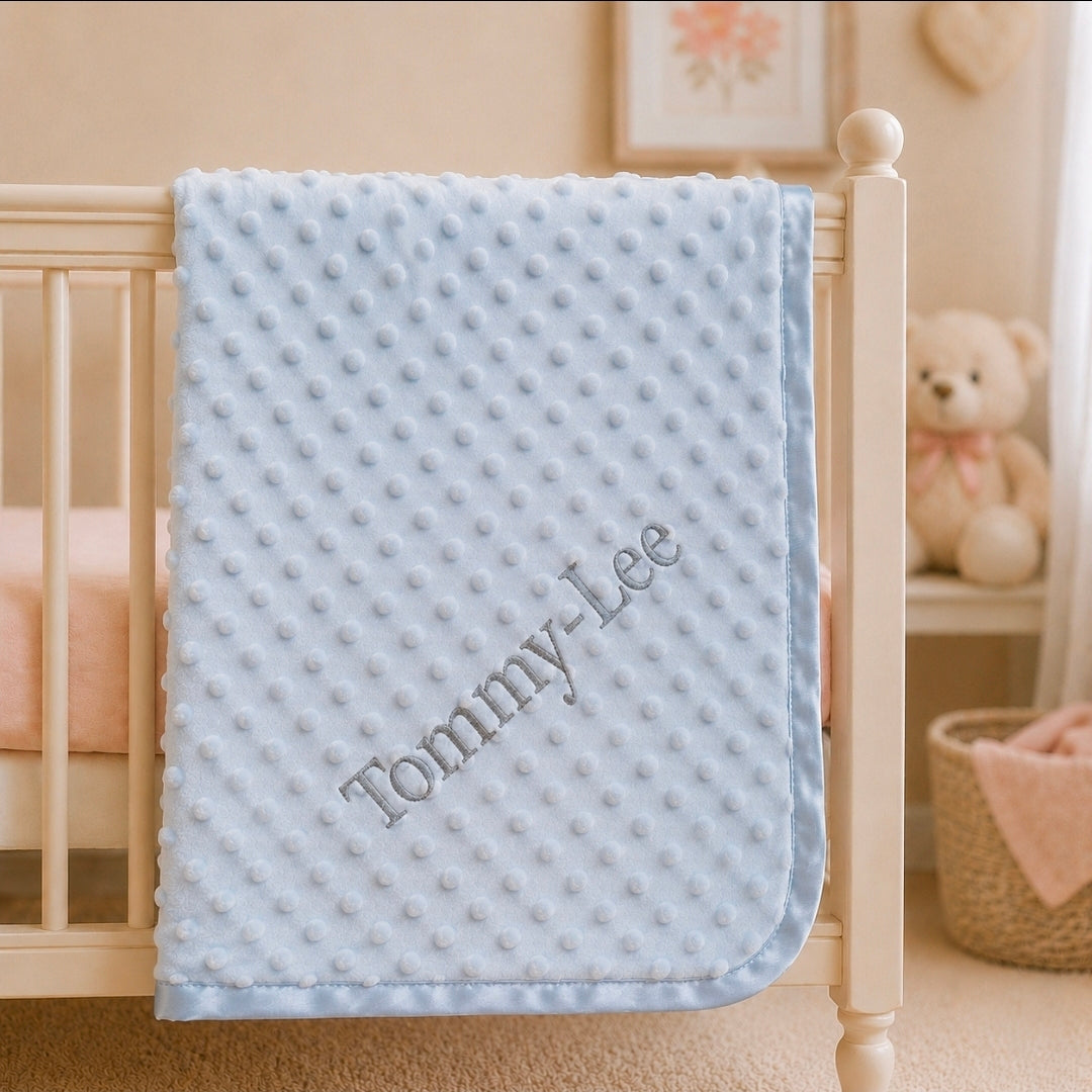 Personalised Dimple Embossed Baby Wrap/Blanket
