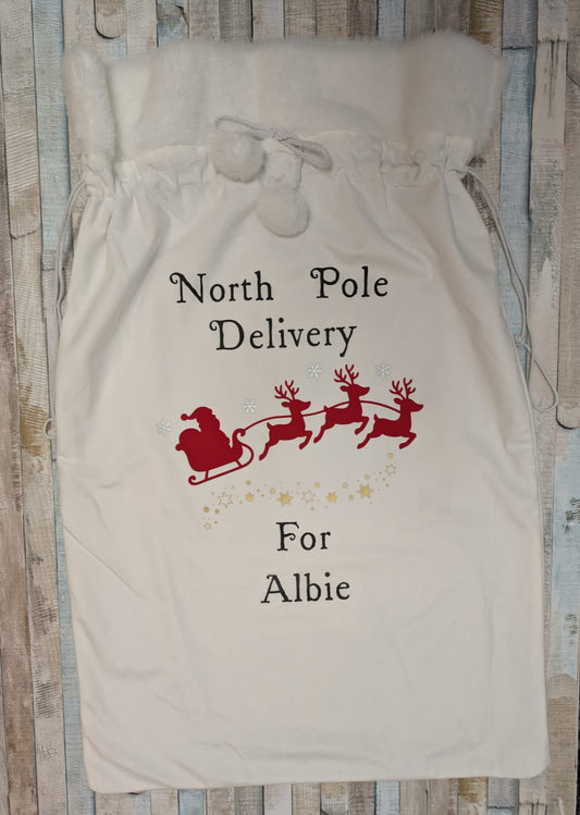 Personalised Children's North Pole Delivery Luxury Santa Sacks