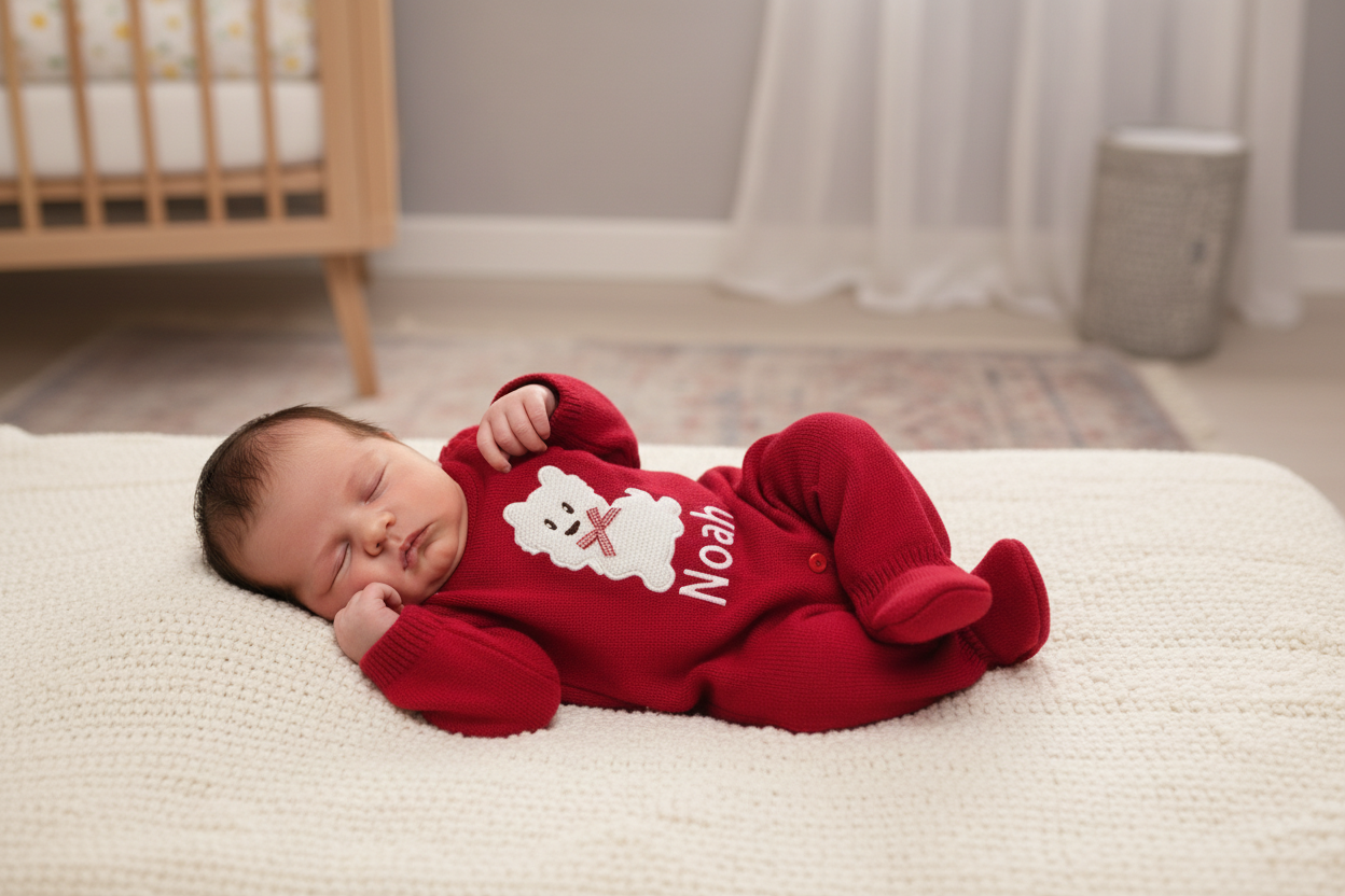 Personalised Dandelion Unisex Baby Red Scotty Dog Onesie