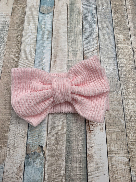 Baby Girls Pink Knitted Bow Headband