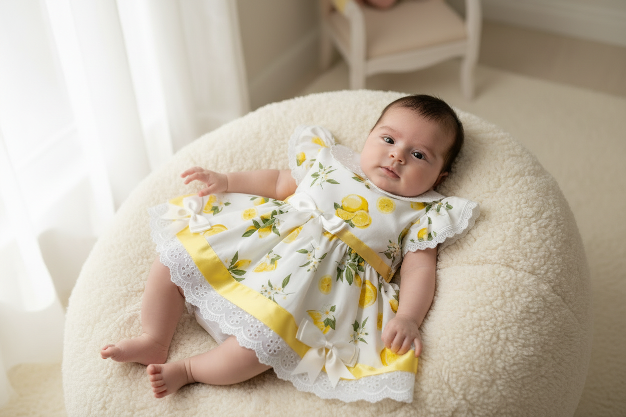 Baby Girls Lemon Short Sleeved Dress