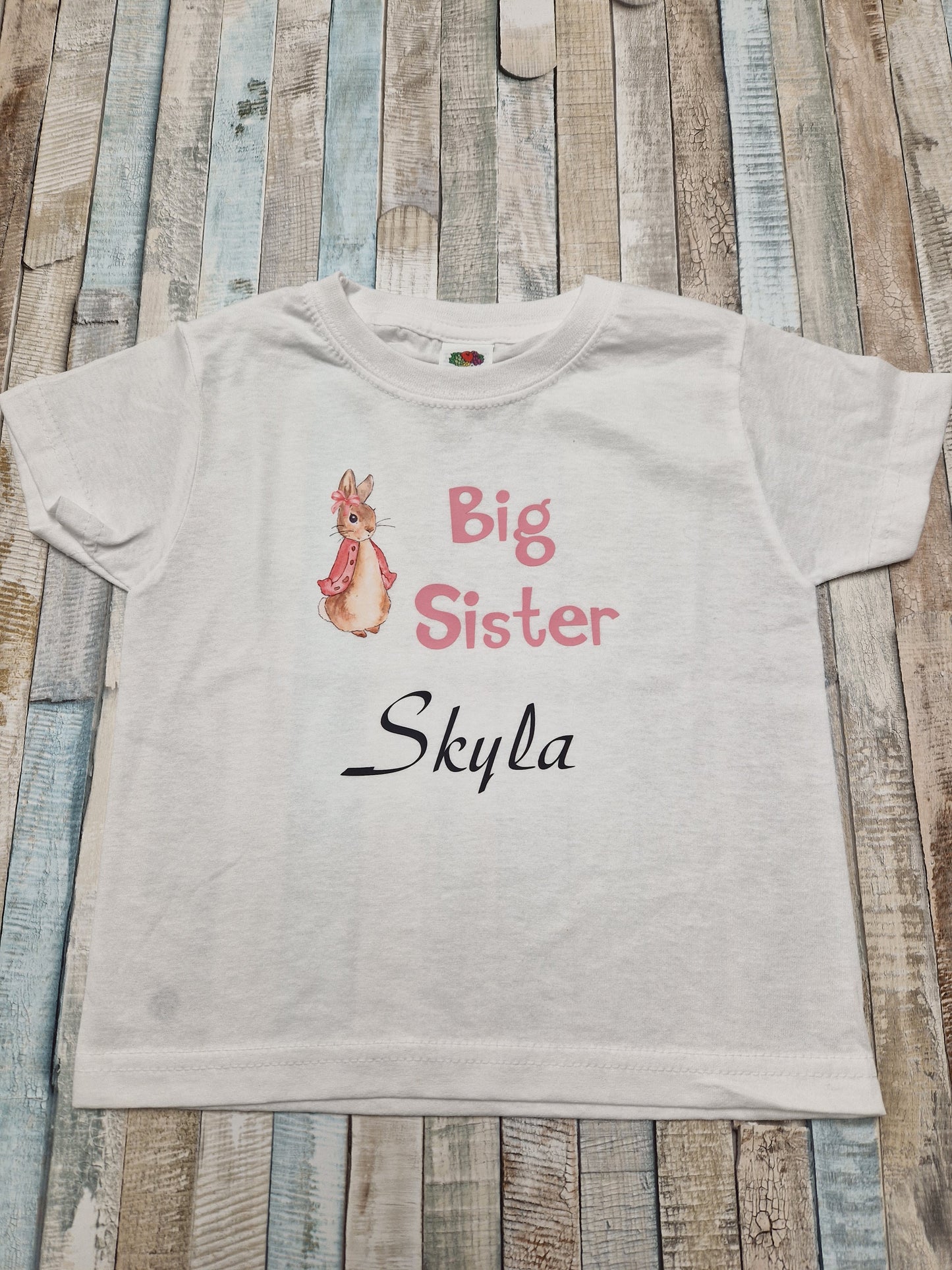 Girls Big Sister Printed Rabbit T Shirt