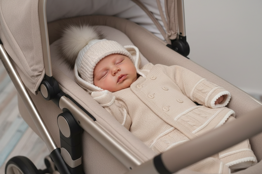 Unisex Baby Beige & White Pram Coat