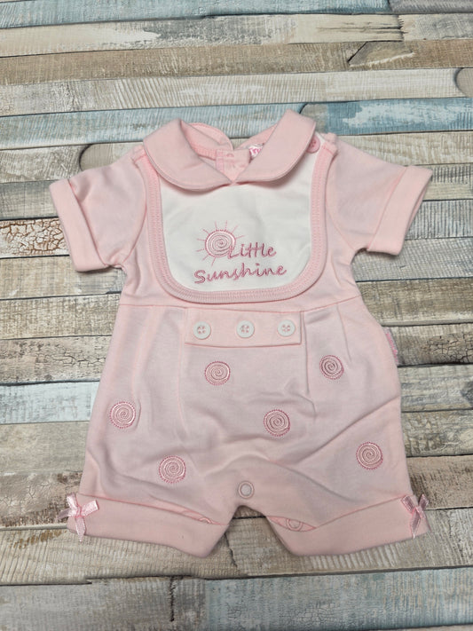 Premature Baby Girls Pink Little Sunshine Romper